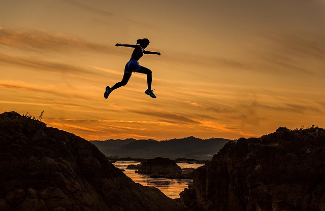 achieve, woman, girl, jumping, running, sports, sportive, athletic, athlete, runner, adventure, challenge, competition, courage, dangerous, determination, fast, freedom, enjoy, high, jump, leap, outdoor, nature, over, rush, silhouette, success, successful, sunrise, winner, young